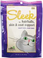 🍀 clover sleek: cat hairball control supplement & chew treat - prebiotic for cats to manage shedding, hairballs & strengthen coat with dha omega 3 fatty acids logo