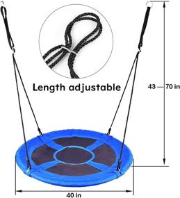 img 2 attached to 🌳 Waterproof and Ventilated Saucer Tree Swing Set with DRM Nest Swing - 40 inch Diameter