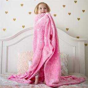 img 1 attached to 👸 Princess Glow in The Dark Luminous Magical Blanket for Little Girls - Soft Plush Pink Fantasy Castle Blanket Throw for Kids - Large 60in x 50in with Glowing Stars - Perfect Gift for Girls