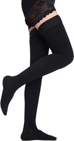 img 1 attached to 🧦 20-30 mmHg Thigh High Compression Stockings for Men & Women - Boost Mobility & Circulation