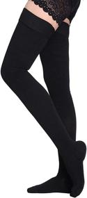 img 2 attached to 🧦 20-30 mmHg Thigh High Compression Stockings for Men & Women - Boost Mobility & Circulation