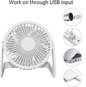 img 1 attached to 🌬️ Winddecor USB Desk Fan - Personal Fan for Home Office Table, Quiet Portable Table Fan with 360° Adjustment Cooling, 6 Inch, White