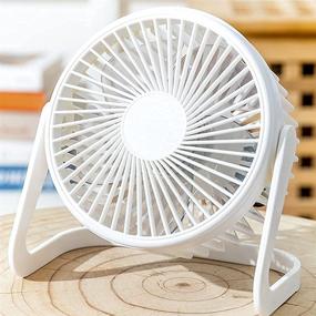 img 4 attached to 🌬️ Winddecor USB Desk Fan - Personal Fan for Home Office Table, Quiet Portable Table Fan with 360° Adjustment Cooling, 6 Inch, White