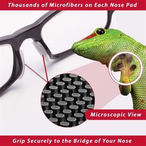 img 2 attached to 👓 USA Made Setex Gecko Grip 1.0mm Anti-Slip Nose Pads for Eyeglasses - 5 Clear Pairs, Incorporating Innovative Microstructured Fibers - Dimensions: 1mm x 7mm x 16mm