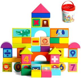 img 4 attached to 🏗️ Wooden Building Blocks for Toddlers - TOP BRIGHT Construction Toys