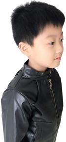 img 2 attached to 🧥 Stylish Stand Collar Leather Jacket - Perfect for Boys' Clothing in Jackets & Coats