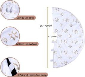 img 1 attached to Soft Faux Fur Golden Snowflake Christmas Tree Skirt - 36 Inches for Small Trees, Perfect Indoor and Outdoor Christmas Decorations - Golden Snowflake Design