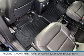 img 1 attached to 🚗 SMARTLINER Напольные коврики, комплект цвета черный для Ford Explorer 2020-2021 года - подходит для моделей с 6 и 7 пассажирскими местами с задним рядом скамеек.