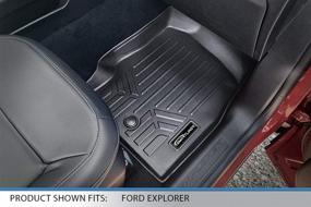img 2 attached to 🚗 SMARTLINER Floor Mats 3-Row Black Liner Set for 2020-2021 Ford Explorer - Fits 6 & 7 Passenger Models with Second-Row Bench Seats
