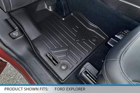 img 3 attached to 🚗 SMARTLINER Floor Mats 3-Row Black Liner Set for 2020-2021 Ford Explorer - Fits 6 & 7 Passenger Models with Second-Row Bench Seats