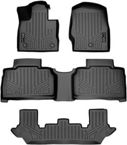 img 4 attached to 🚗 SMARTLINER Floor Mats 3-Row Black Liner Set for 2020-2021 Ford Explorer - Fits 6 & 7 Passenger Models with Second-Row Bench Seats