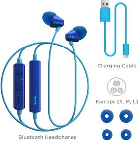 img 1 attached to TCL SOCL100BT Wireless Earbuds Bluetooth Headphones with 🎧 Quick Charge, Built-in Mic - Ocean Blue, One Size