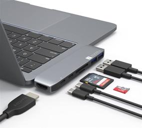 img 3 attached to 🔌 Адаптер Dongle USB Type-C ZOOZU для MacBook Pro 2016-2019 и MacBook Air 2018-2019 - Thunderbolt 3, зарядка, USB-C, 4K HDMI, 2 порта USB 3.0, слот для карт SD/Micro (серый космос)