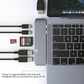 img 1 attached to 🔌 Адаптер Dongle USB Type-C ZOOZU для MacBook Pro 2016-2019 и MacBook Air 2018-2019 - Thunderbolt 3, зарядка, USB-C, 4K HDMI, 2 порта USB 3.0, слот для карт SD/Micro (серый космос)