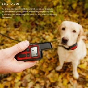 img 1 attached to GLEMEB Remote Dog Training Shock Collar: Rechargeable, Rainproof, Effective Pet Trainer - Ecollar Dog Trainer with LCD Display & 3 Training Modes (Black/Red)