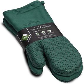 img 3 attached to 🧤 Xlnt Extra Long Oven Mitts (Green) with Teflon EcoElite: Heat Resistant, Non Slip Gloves for Oven Cooking, Grill & BBQ