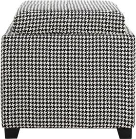 img 1 attached to Safavieh Home Collection Harrison Black and White Gingham Square Tray Storage Ottoman with Foot Rest