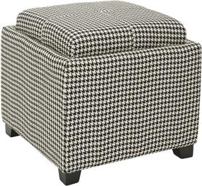 img 2 attached to Safavieh Home Collection Harrison Black and White Gingham Square Tray Storage Ottoman with Foot Rest