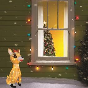 img 3 attached to 🎅 Enhance Your Christmas Decor with 18-Inch Rudolph 3D LED Pre-Lit Clarice The Reindeer Yard Art - 50 Lights