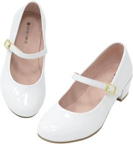 img 4 attached to LseLom Girls Dress Princess Wedding Girls' Shoes - Elegant and Stylish Footwear for Little Princesses