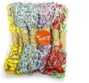 img 1 attached to 🎁 6 Rolls of Jute Ribbon with Leaves: Burlap String for Gift Wrapping, Decorations, and More, 9.8 FT per Roll