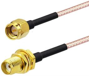 img 1 attached to Bingfu SMA Female Bulkhead Mount to SMA Male RG316 Antenna Extension Cable 2ft 60cm 2-Pack - Ideal for 4G LTE Router, Gateway, Cellular SDR, USB Dongle Receiver
