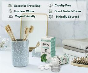 img 1 attached to Good Organics Fluoride-Free Mint Natural Toothpaste Tablets + Whitening - Eco-Friendly Zero Waste Glass Containers, Xylitol-Infused, Plastic-Free & Perfect for Travel - 90 Count