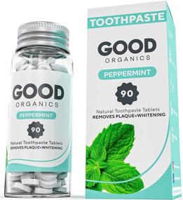 img 4 attached to Good Organics Fluoride-Free Mint Natural Toothpaste Tablets + Whitening - Eco-Friendly Zero Waste Glass Containers, Xylitol-Infused, Plastic-Free & Perfect for Travel - 90 Count