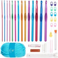 🧶 14pcs ergonomic crochet hooks: coola diy suit set with needles, stitch markers & more | perfect for crochet beginners and diy enthusiasts logo