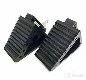 img 6 attached to 🔒 MAXXHAUL 70472 Heavy Duty Black Wheel Chock 2-Pack - Solid Rubber, 8x4x6 inches