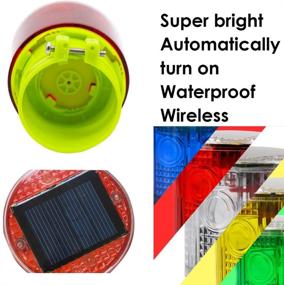 img 2 attached to Aolyty Solar Strobe Warning Light 360 Degree Super Bright Waterproof IP48 For Construction Traffic Dock Marine Wireless Light Control Flashing (White)