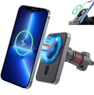 📱 lequiven wireless car charger mount for iphone 13 - magnetic phone car holder air vent mount - compatible with iphone 13/13 pro/13 pro max/13 mini/12 - 360° rotation - strong magnet cell phone fast charger logo