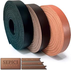 img 3 attached to 👜 Sepici Leather: Premium Black Tobacco or Brown Leather Straps 9/10 oz Thickness, 1/2" Inch to 4" Width, Length 50-60 Inches (Brown, 1-1/2")