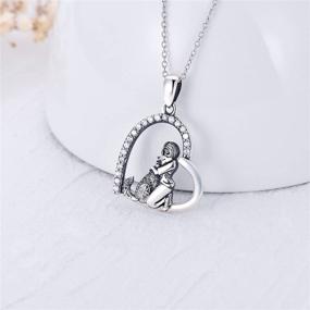 img 3 attached to 🐺 925 Sterling Silver Wolf Pendant Necklace for Women - SIMONLY Wolf Gift for Girls and Women