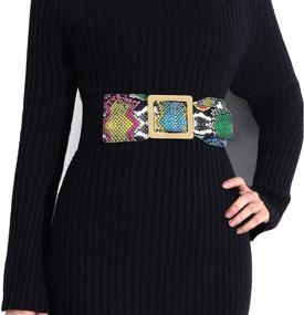 img 4 attached to 🐍 Stylish Women's Color Snakeskin Dress Belts - Fashionably Slim Belts to Elevate Your Outfit