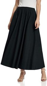 img 4 attached to Soojun Women's Solid Cotton Linen Retro Vintage A-line Long Flowy Skirts: Classic Style with a Modern Twist
