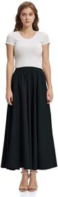 img 2 attached to Soojun Women's Solid Cotton Linen Retro Vintage A-line Long Flowy Skirts: Classic Style with a Modern Twist