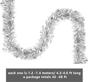 img 3 attached to 🎄 Sparkle up your Christmas with Haconba 10 Pack 46 Feet Silver Christmas Tinsel Garland - Perfect for Indoor & Outdoor Xmas Tree Decoration, New Year, Wedding & Party Supplies!