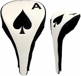 img 3 attached to Protective and Stylish: JP Lann Golf Ace of Spades Driver Head Cover with Magnetic Closure, Black/White