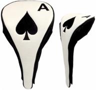 protective and stylish: jp lann golf ace of spades driver head cover with magnetic closure, black/white logo