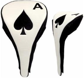 img 4 attached to Protective and Stylish: JP Lann Golf Ace of Spades Driver Head Cover with Magnetic Closure, Black/White