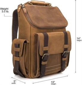 img 3 attached to VELEZ 1022428 Genuine Leather Backpack