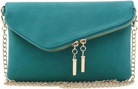 img 4 attached to Envelope Wristlet Clutch Crossbody Chain Women's Handbags & Wallets in Clutches & Evening Bags