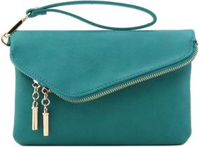 img 3 attached to Envelope Wristlet Clutch Crossbody Chain Women's Handbags & Wallets in Clutches & Evening Bags