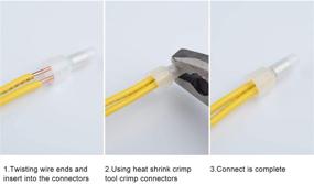 img 2 attached to 🔌 Onite 100PCS Transparent Crimp Cap Terminal Connectors: Secure Your Power Cable Wire with Nylon Connector Kit (22-16AWG, 16-14AWG, 12-10AWG)