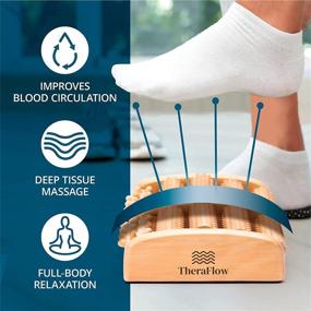 img 3 attached to TheraFlow Large Dual Foot Massager Roller: 2020 Updated Version for Foot Pain, Plantar Fasciitis & Stress Relief. Includes Full Laminated Chart & Instructions. New Rubber Grips & Gift Package!