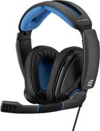 sennheiser epos gsp 300 gaming headset with noise-cancelling mic, flip-to-mute, and comfortable 🎧 memory foam ear pads for pc, mac, xbox one, ps4, nintendo switch, and smartphone compatibility. logo
