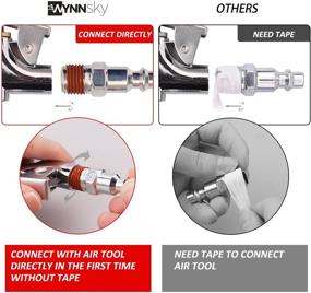 img 2 attached to 🔧 WYNNsky 1/4 Inch NPT Air Accessory Kit - 20 Piece, Air Compressor Hose Tool Set with Coil PU Hose/Blow Gun/Tire Gauge/Storage Case