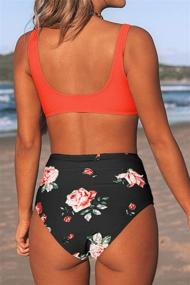 img 1 attached to 🌺 Stylish Floral Orange Waisted Women's Clothing for Swimsuits & Cover Ups - CUPSHE collection