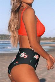 img 2 attached to 🌺 Stylish Floral Orange Waisted Women's Clothing for Swimsuits & Cover Ups - CUPSHE collection